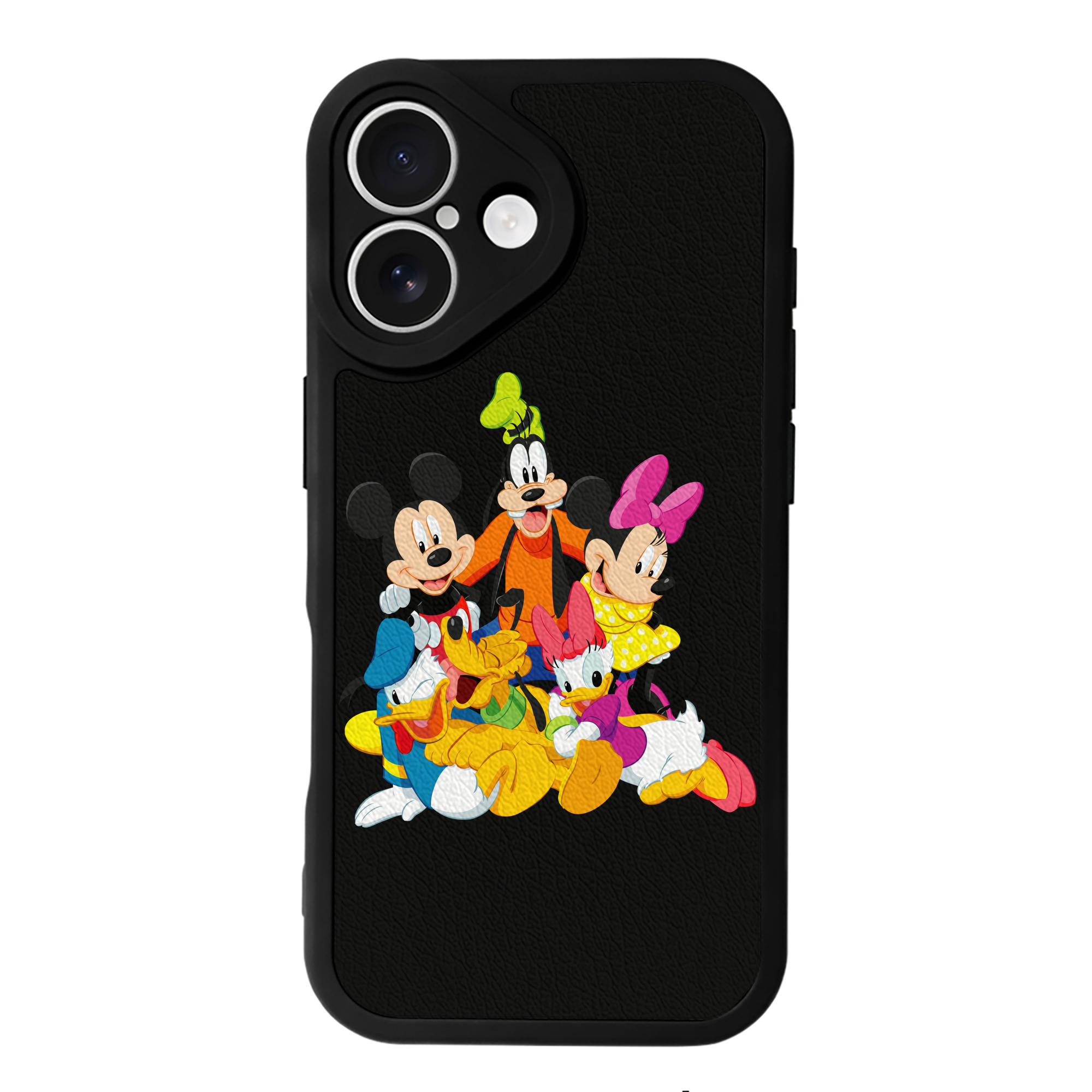 （画像用） ミッキーマウス Mickey Mouse 【iPhone 16シリーズ対応】シリコンスマホケース（レザー調） 材質：シリコン
